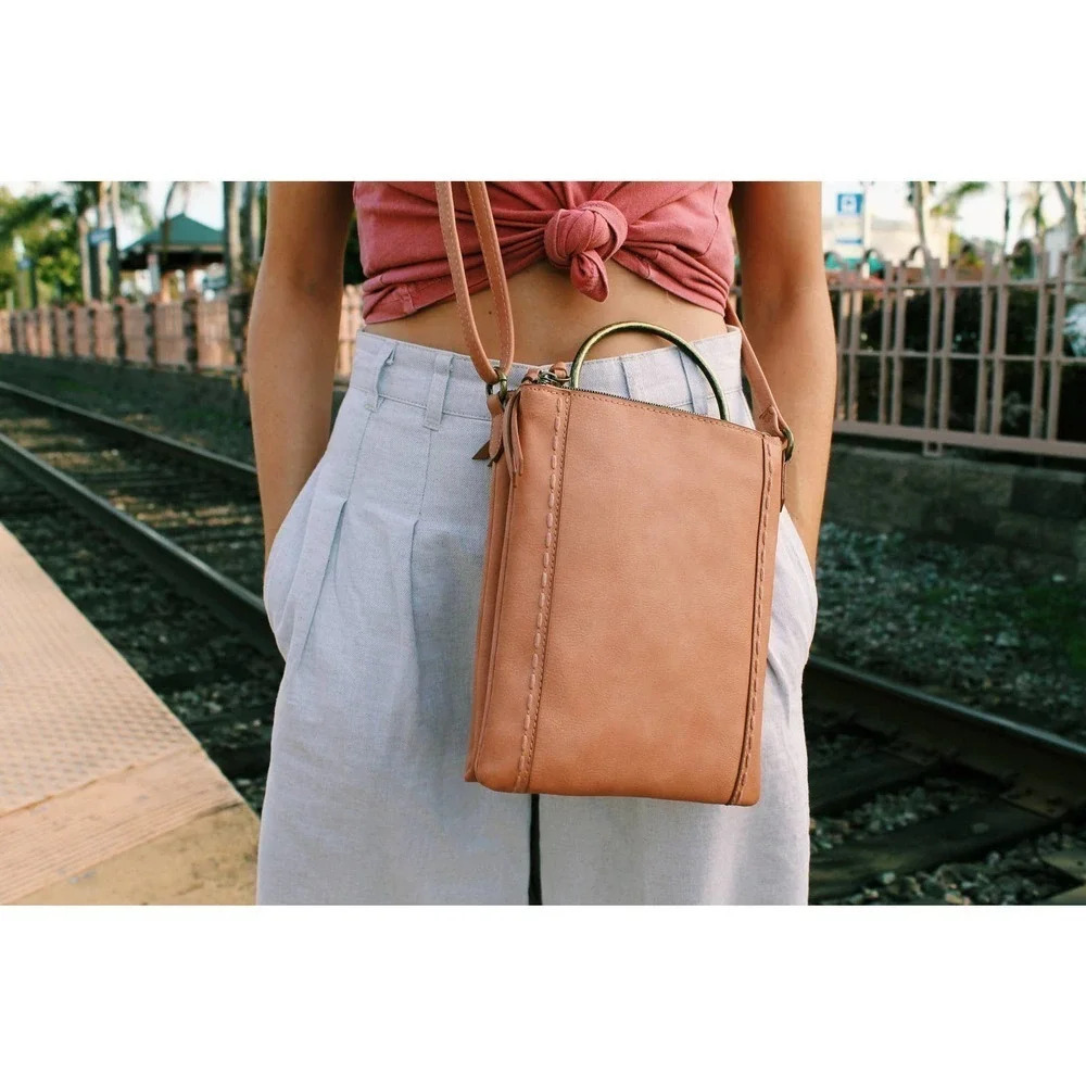Boutique Ringer Passport Crossbody in Brown
